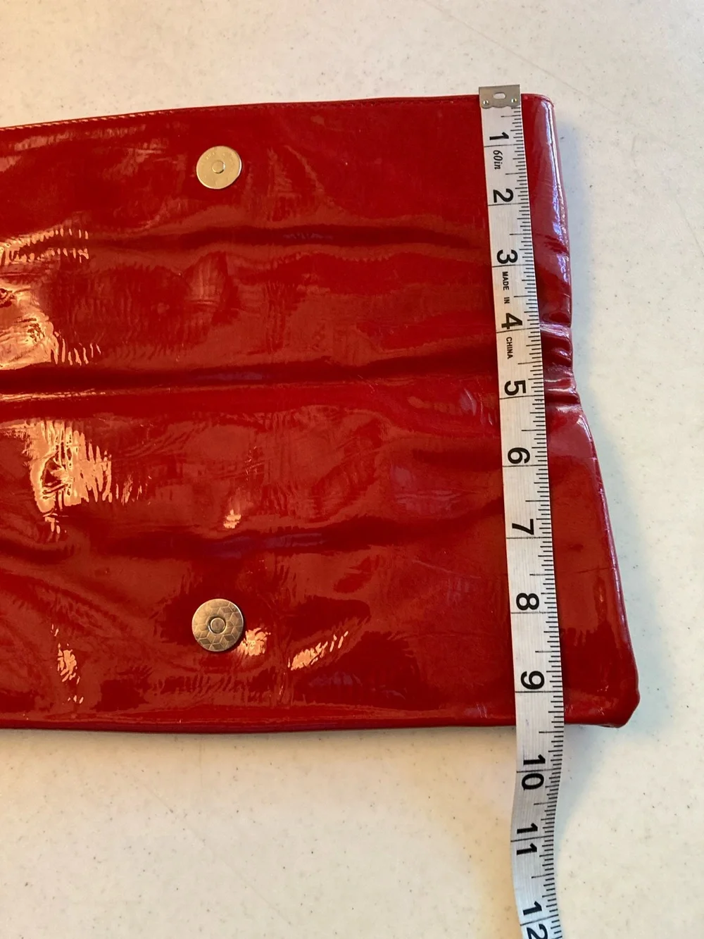 VTG Red Patent Wristlet Clutch with Stud & Grommet Detail - Picture 5 of 10